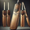 Dominator Pro cricket bat made from Grade 1 English willow, featuring massive edges (38-40mm), a mid-to-low sweet spot, and a professional sleek finish.
